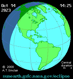 Солнечное затмение 14-10-2023 14:00:41 в Торонто