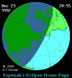 Солнечное затмение 24-12-1992 02:31:41 в Риге