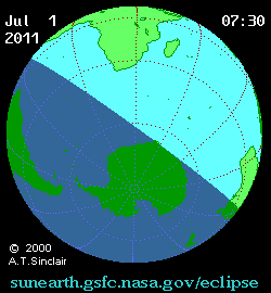 Солнечное затмение 01.07.2011 14:39:30 в Астане