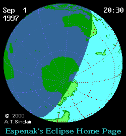 Солнечное затмение 02.09.1997 04:04:48 в Краснодаре