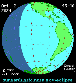 Солнечное затмение 02.10.2024 23:46:13 в Астане