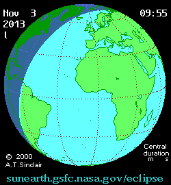 Солнечное затмение 03.11.2013 18:47:36 в Астане