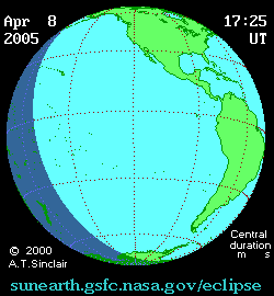 Солнечное затмение 09.04.2005 02:36:51 в Астане