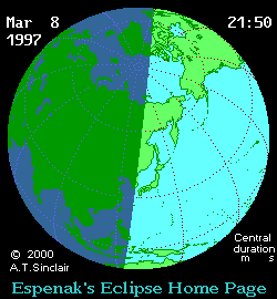 Солнечное затмение 09.03.1997 07:24:51 в Астане