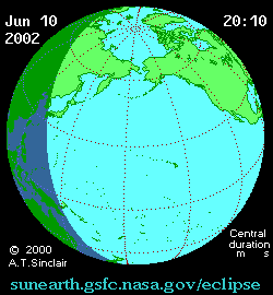 Солнечное затмение 11.06.2002 06:45:22 в Астане