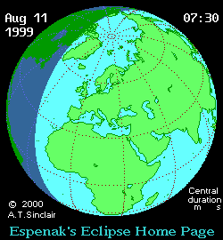 Солнечное затмение 11.08.1999 18:04:09 в Астане