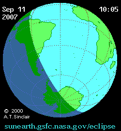 Солнечное затмение 11.09.2007 20:32:24 в Красноярске