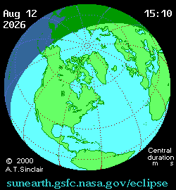 Солнечное затмение 12.08.2026 22:47:06 в Астане