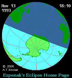 Солнечное затмение 14.11.1993 00:45:51 в Краснодаре