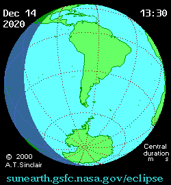Солнечное затмение 14.12.2020 23:14:39 в Красноярске