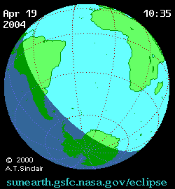 Солнечное затмение 19.04.2004 20:35:05 в Астане