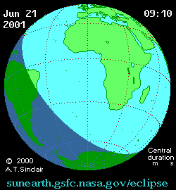 Солнечное затмение 21.06.2001 19:04:46 в Астане