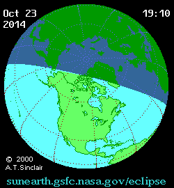 Солнечное затмение 24.10.2014 03:45:39 в Астане