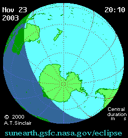 Солнечное затмение 24.11.2003 01:50:22 в Краснодаре