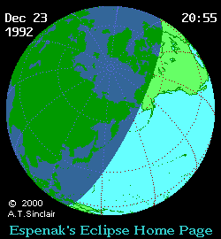 Солнечное затмение 24.12.1992 03:31:41 в Краснодаре