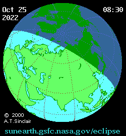 Солнечное затмение 25.10.2022 17:01:20 в Астане