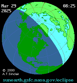 Солнечное затмение 29.03.2025 15:48:36 в Астане