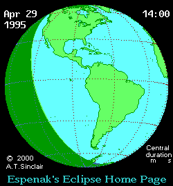 Солнечное затмение 29.04.1995 21:33:21 в Краснодаре