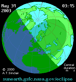 Солнечное затмение 31.05.2003 08:09:22 в Краснодаре